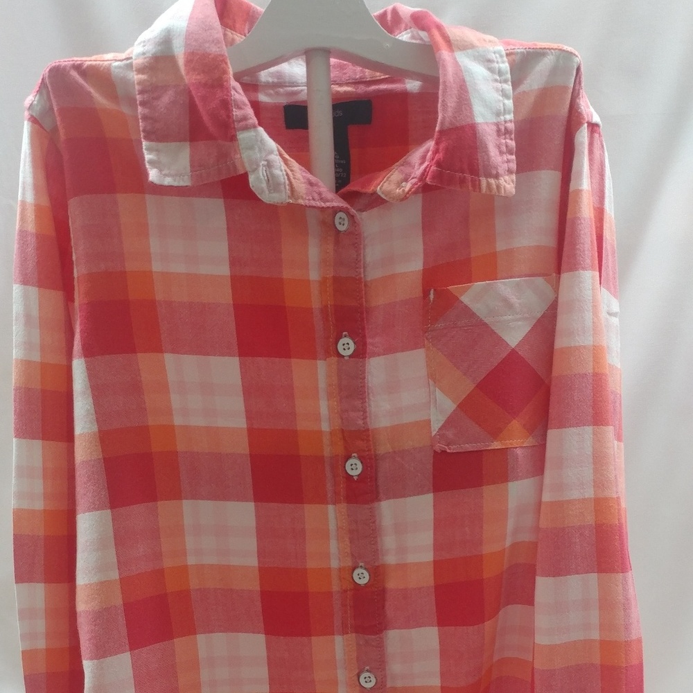 💥4 for $20💥GAP Kids Orange and Pink Plaid